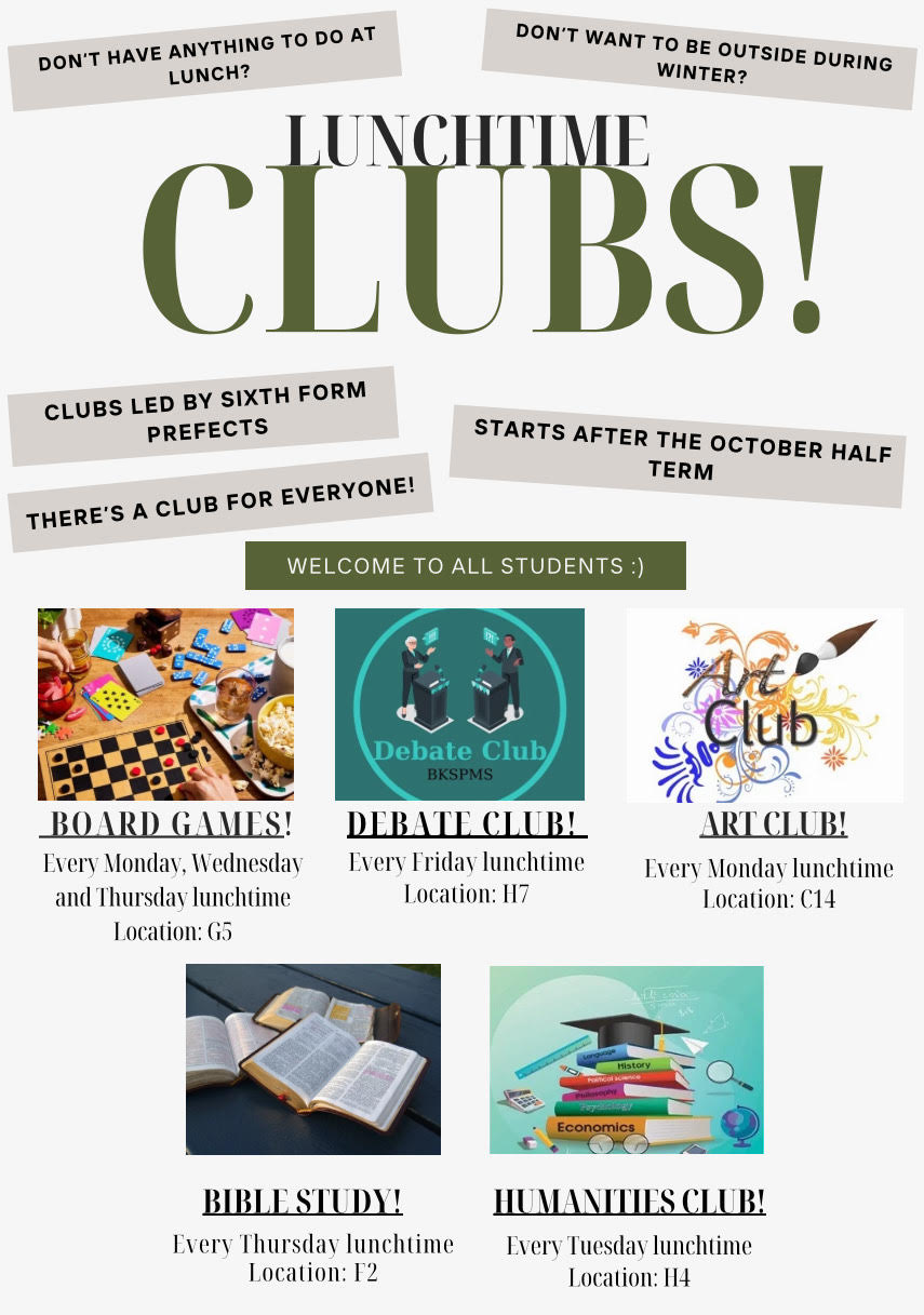 Lunchtime Clubs